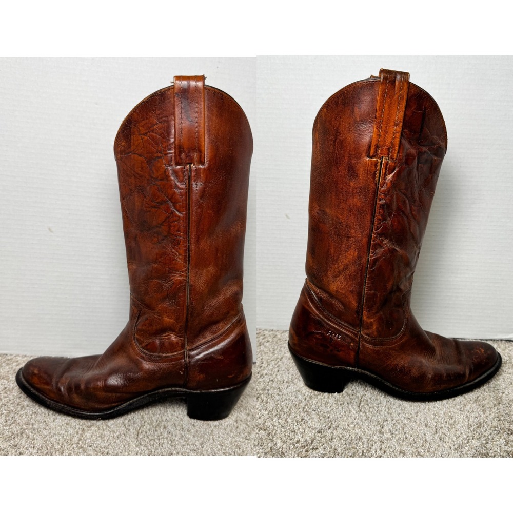 Vintage Frye 2355 Leather Western Cowboy Boots Brown Women's 9.5D - Picture 2 of 10